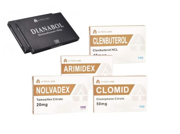 DOUSTNY SUCHY OPAKOWANIE NA MIĘŚNIE A TECH LABS DIANABOL CLENBUTEROL PCT 8 TYGODNI 1
