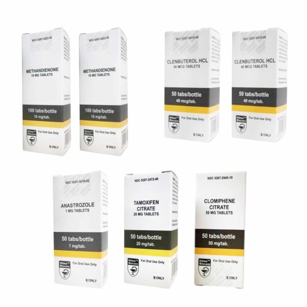 SUCHY PAKIET MIĘŚNIOWY (DOUSTNY) DIANABOL + CLENBUTEROL + PCT (8 TYGODNI) Hilma