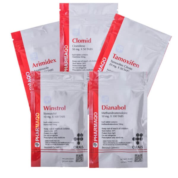 4 opakowania suchego przyrostu masy doustnej 4 tygodnie Dianabol Winstrol Ochrona PCT Pharmaqo Labs 600×600