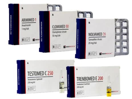 4-poziomowy pakiet na przyrost masy mięśniowej INIEKCJA TESTOSTERONU CYPIONAT TRENBOLONE ENANTHATE PCT 10 tygodni Deus Medical 463×348