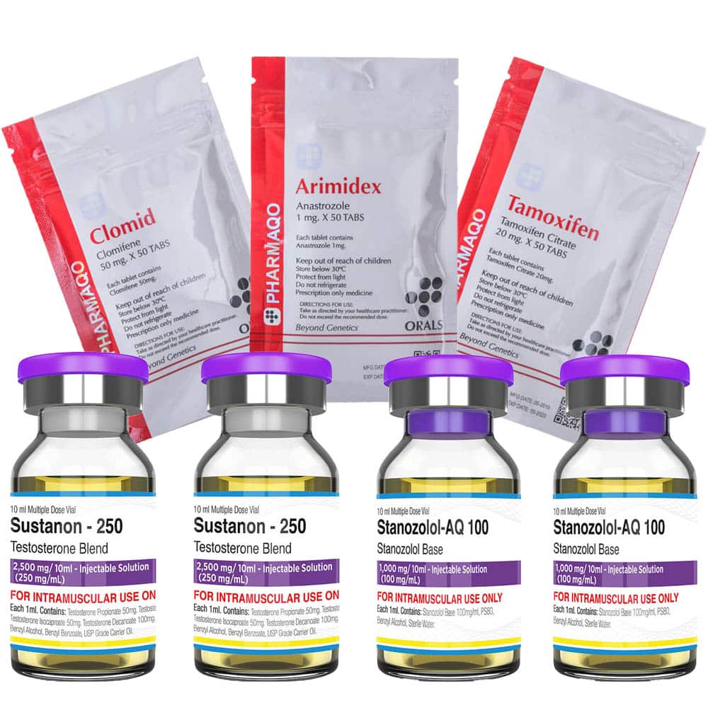 Opakowanie na przyrost masy mięśniowej INJECT Sustanon Stanozolol 8 tygodni Pharmaqo Labs