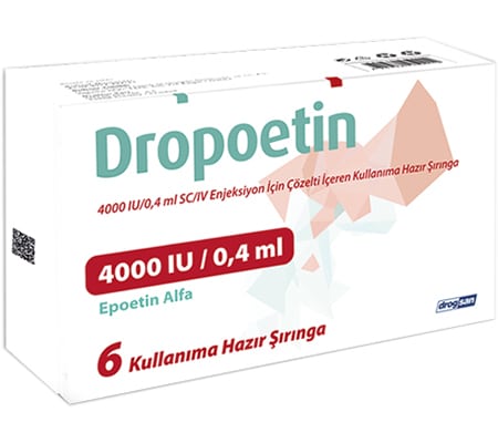 Dropotein 4000 Iu 0,4 ml 6 roztworów do wstrzykiwań w wstępnie napełnionych strzykawkach Epoetyna Alfa Drogsan