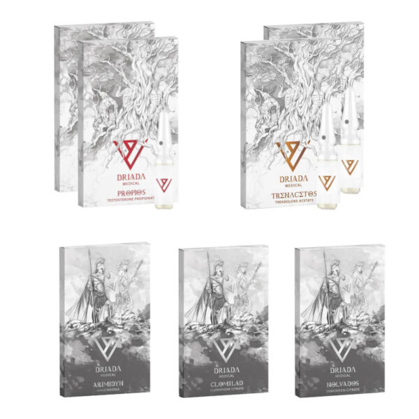 DRIADA MEDICAL Zestaw na przyrost masy mięśniowej: propionian testosteronu, octan trenbolonu (6 tygodni)