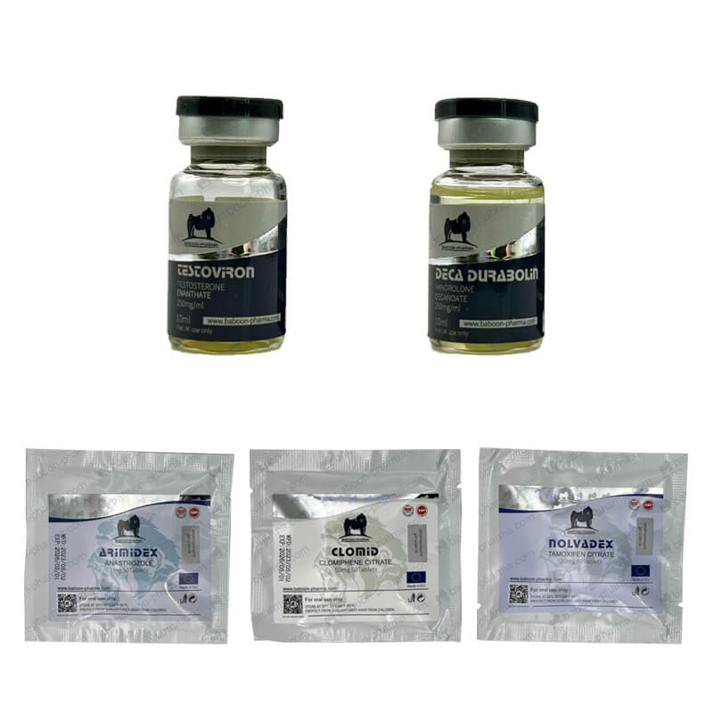 Baboon Pharma 8-tygodniowy pakiet na przyrost masy: WSTRZYKNIJ Enanthate 250 DECA