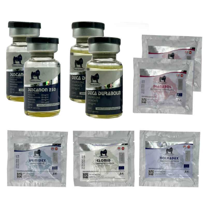 POZIOM III (WSTRZYKNIĘCIE) Opakowanie na przyrost masy: SUSTANON + DECA + DIANABOL (8 tygodni) Baboon Pharma