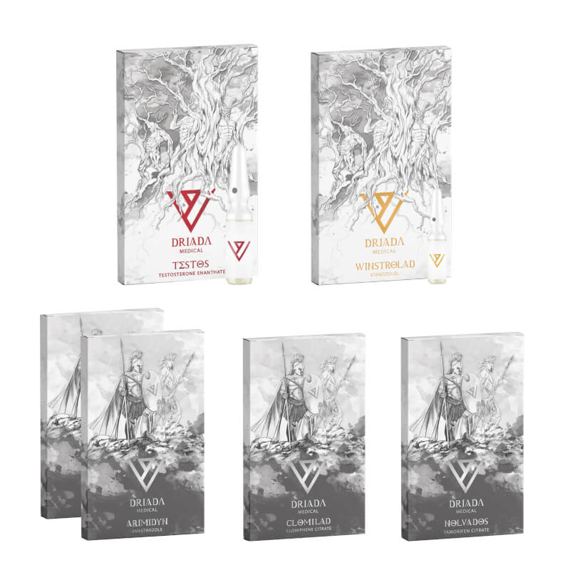 Opakowanie na suchą masę, wstrzyknięcie enantatu poziomu I, ochrona przed winstrolem, PCT 8 tygodni Driada Medical