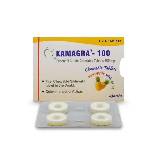 Kamagra 100 Ananas i Mięta Cytrynian Sildenafilu CT 1×4 Apteka UE