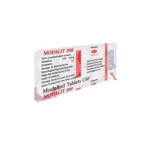 Modalit 200 mg Modafinil Tablet USP 100 tabletek Apteka UE