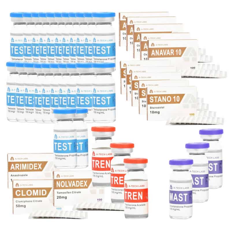 EXTREME LEAN MASS GAIN PACK Test P Tren A Mast P Anavar Winstrol Oral 16 tygodni A TECH 1