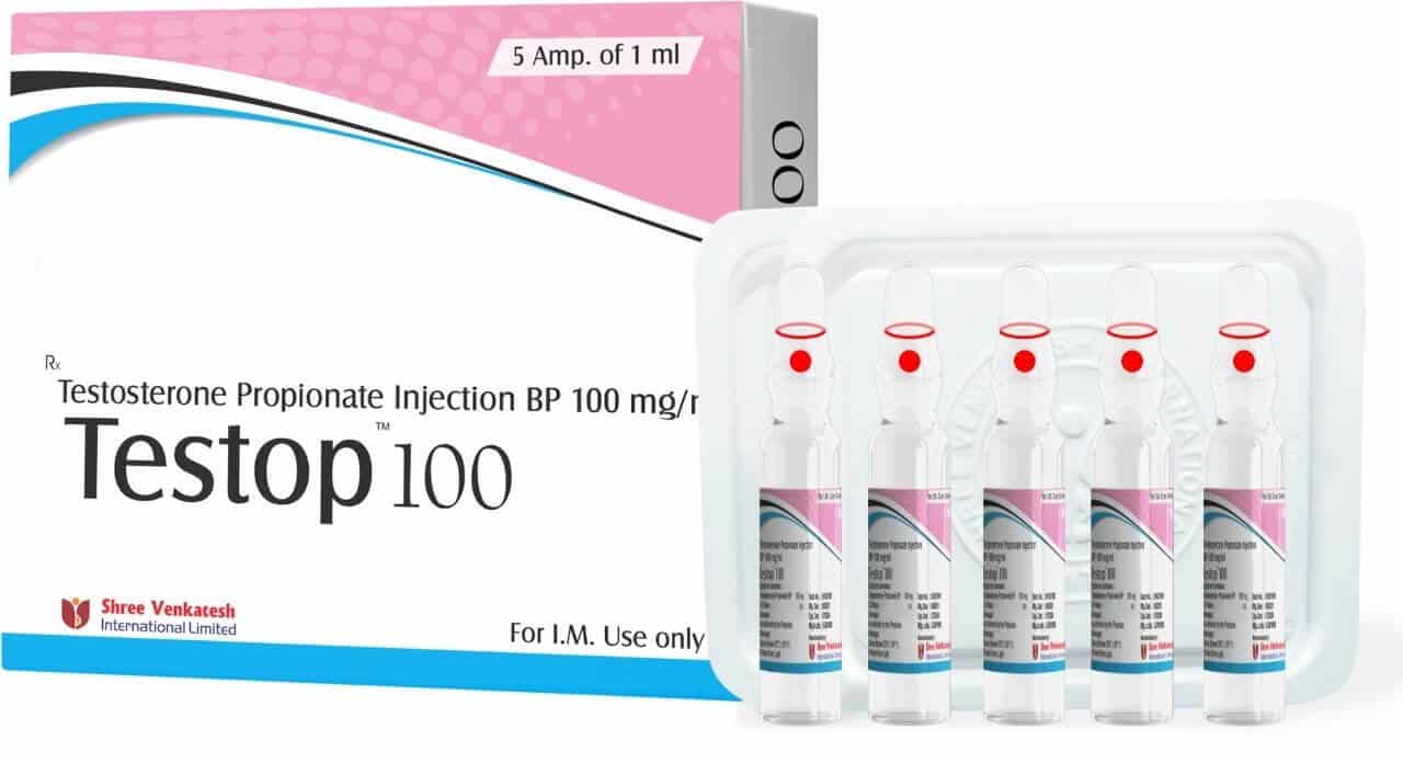 TESTOP - Propionian testosteronu 100 mg/ml (5 amperów x 1 ml) - Shree Venkatesh