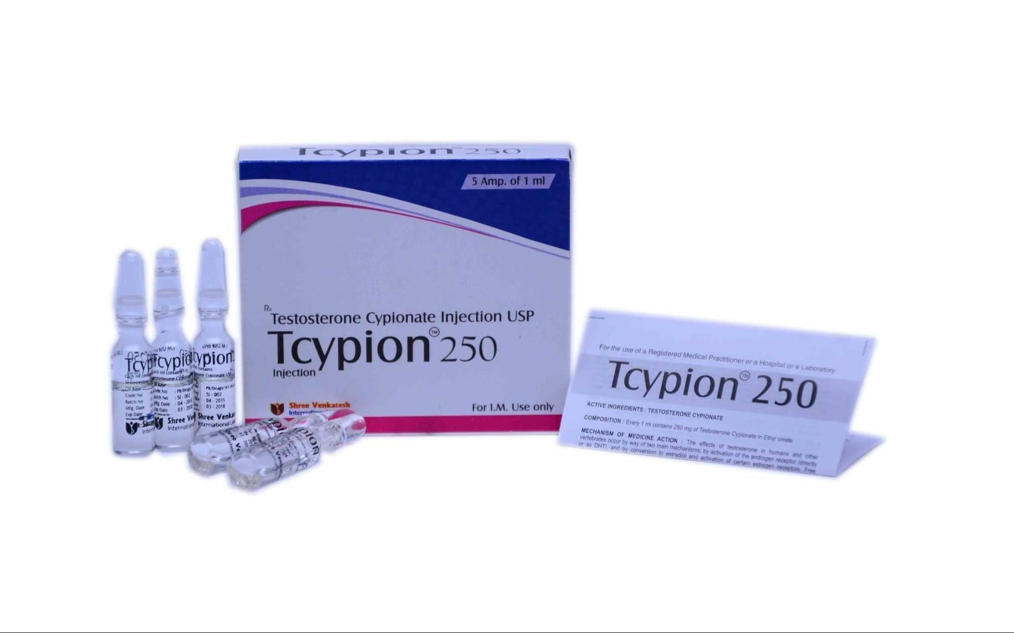 TCYPION - Testosteron Cypionate 250 mg/ml (5 amperów x 1 ml) - Shree Venkatesh