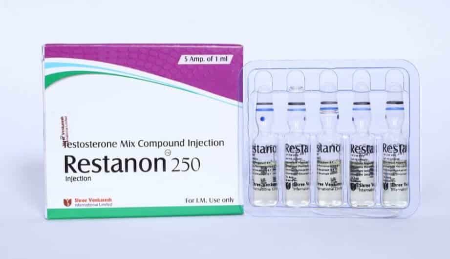 RESTANON - Mieszanka testosteronu 250 mg/ml (5 amperów x 1 ml) - Shree Venkatesh
